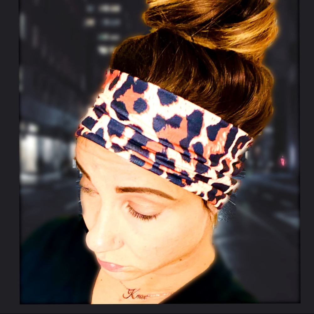 Leopard Print Stretch Head-wrap - Picture 1 of 2
